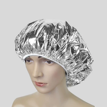 Online 10/5/1Pcs Professional Beauty Salon Zinn Folie Wärme-proof Kappe Haarpflege Haar Styling Caps Bad Elastische Bad Dusche Hut