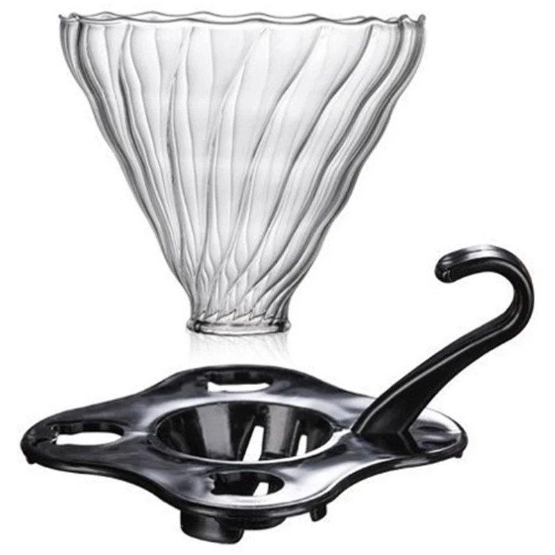 Стеклянный кофе капельница Умный Кофе фильтр стеклянный кофе залить над воронкой капельница(черный