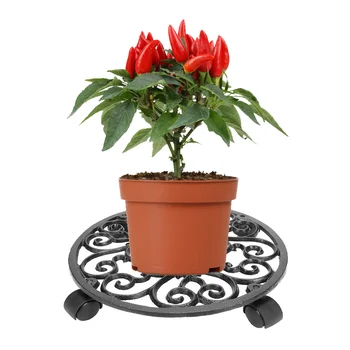 

1Pc Flower Pot Tray Removable Creative Flower Container Base Wheel Tray Round Tray Planter Holder