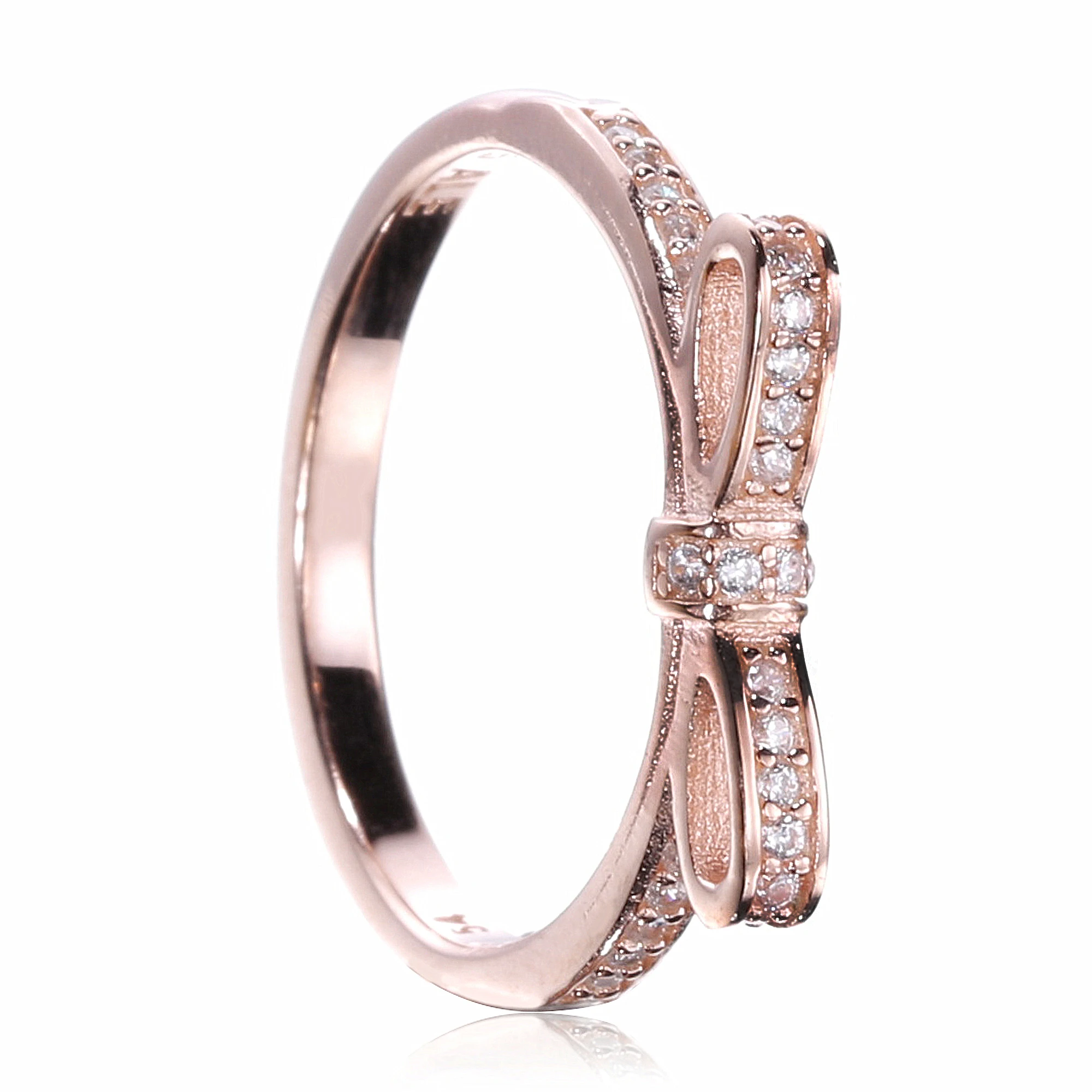 

Ajax 100% 925 Sterling Silver Charm Original Elegant Lovely Bow Tie Ring For Engagement / Wedding Is The Best Choice For Women