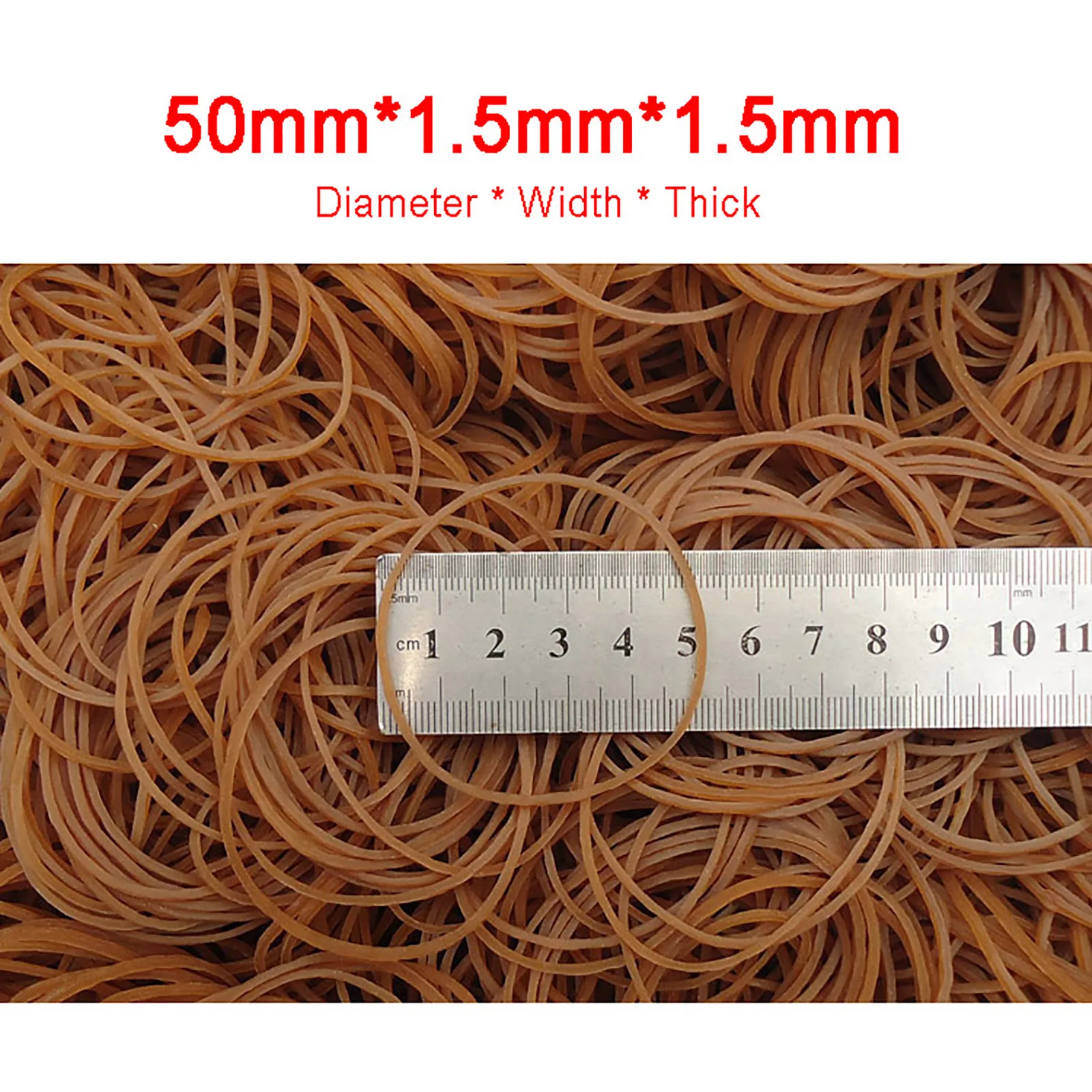 

500g Brown Diameter 50-75mm Quality Elastic Rubber Bands Sturdy Stretchable Packaging Band Loop O Rings For Home School Office