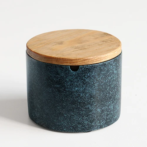 Round Texture blue Переносная пепельница из смолы с крышкой для подарка домашний офис отель открытый бездымный Пепельница держатель домашний декор - Цвет: Round Texture blue