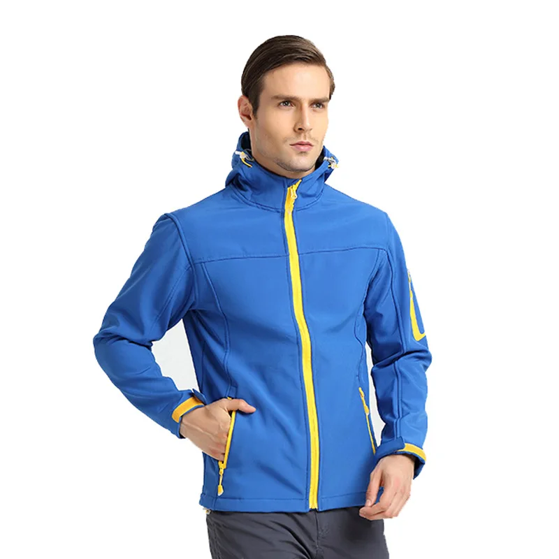 Мужские и женские парные куртки, ветрозащитные водонепроницаемые теплые мягкие куртки, одежда для альпинизма, путешествий, кемпинга - Цвет: Male - Blue