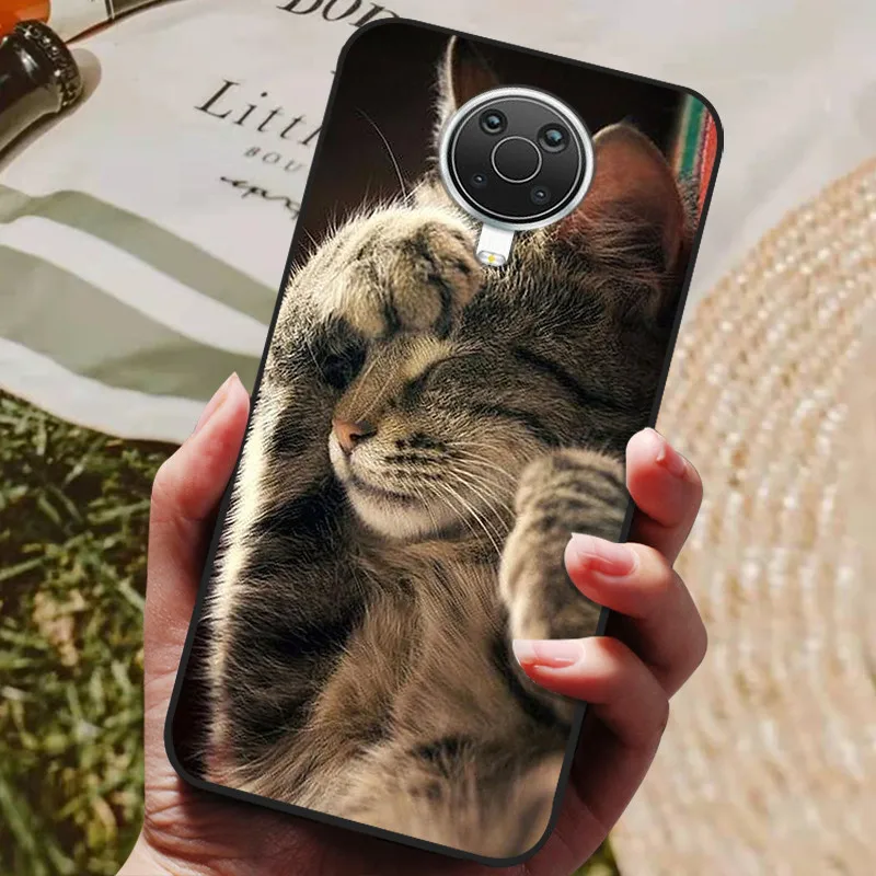 Cat and Wolf Painted Soft Silicone Phone Case - Artistic Back Cover Design