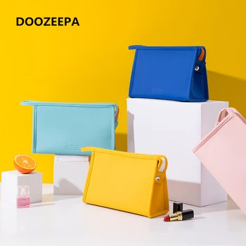 

DOOZEEPA Women Make Up Makeup Bags Organizer Cosmetic Bag Candy Color Waterproof PU Portable Toiletry Bag Travel Make Up Pouch