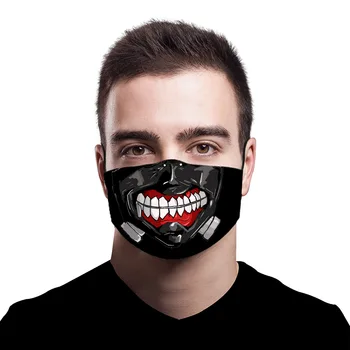 

3D Big Mouth Printing Adult Kids Face Mask Reusable Protective PM2.5 Filter Mouth Mask Anti Dust Mask Windproof Face Masks