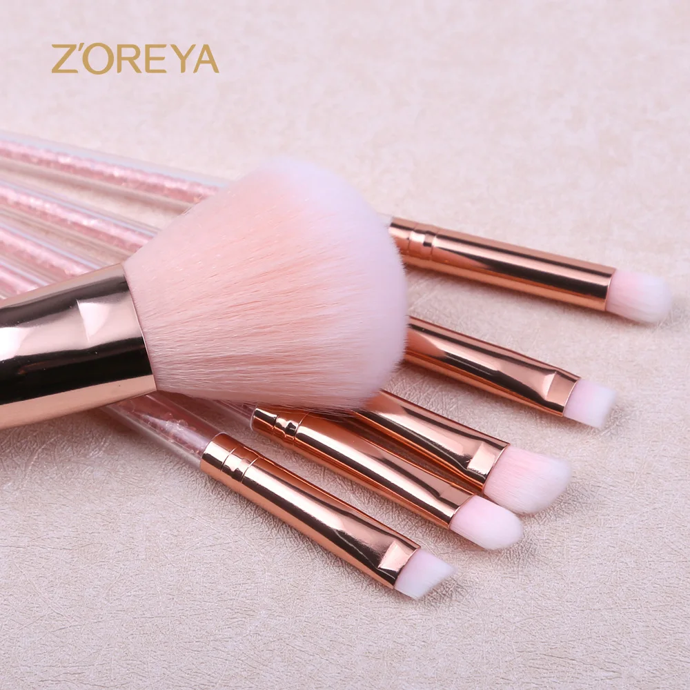 Zoreya 7 шт. порошок тени для век Кисть для нанесения основы под макияж для косметики Портативный Кисть для макияжа с Стразы
