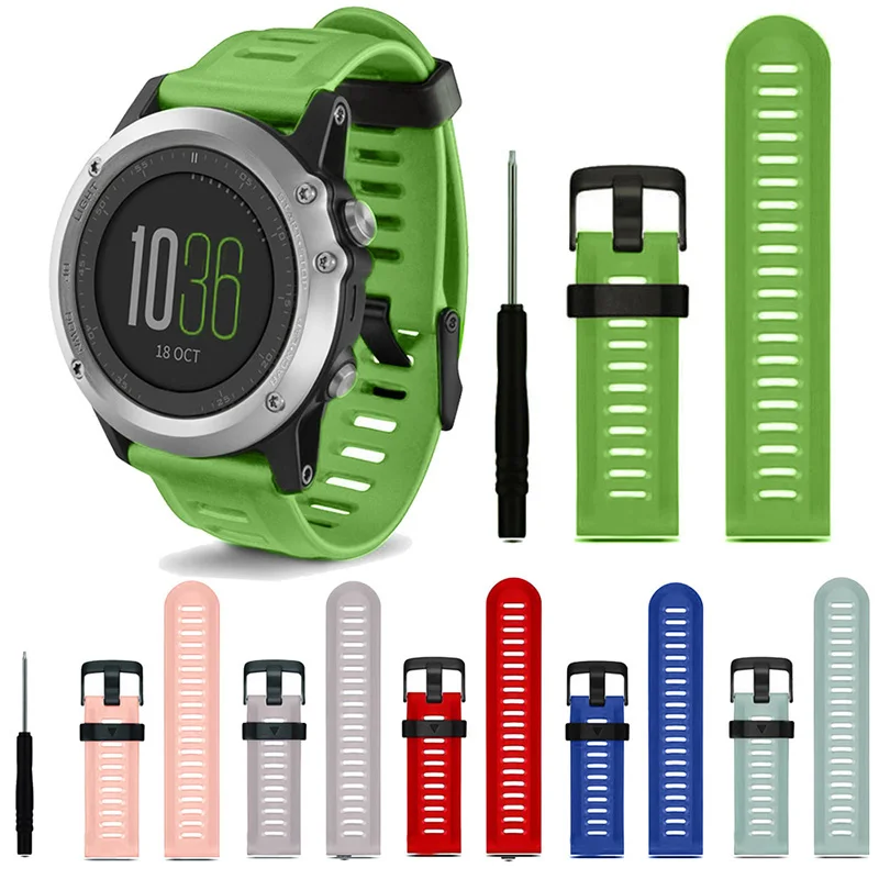 

26mm Sport Wrist Watchband Strap for Garmin Fenix 5X 3 3HR D2 Soft Silicone Strap with Quick Release Easyfit Wrist Band