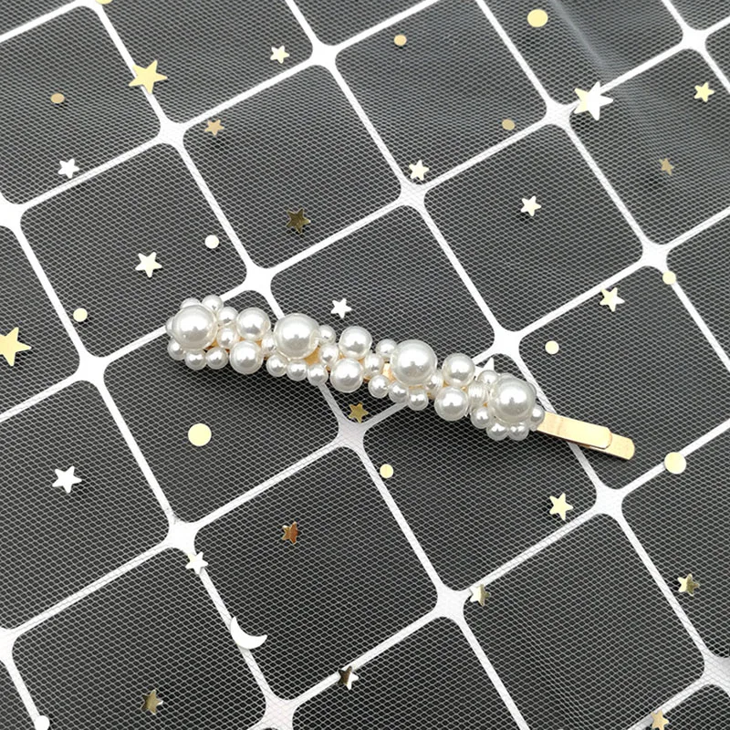 1 1PC Korean Fashion Pearl Hair Clips for Women Girls Elegant Snap Barrettes Hairpins Hairgrips Hair Accessories Styling Tools - Цвет: 1