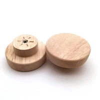 Oak รอบ Dia 30/35/40/50 มม.ไม้ธรรมชาติตู้ลิ้นชักตู้เสื้อผ้า Knobs สําหรับตู้ลิ้นชักเฟอร์นิเจอร์ฮาร์ดแวร์ 4
