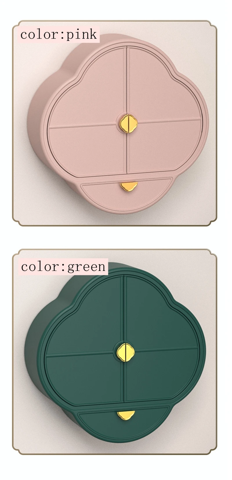 Abs Dustproof Drawer Type Wall-Mounted Makeup Storage Box Bathroom Cosmetics Organizer Box