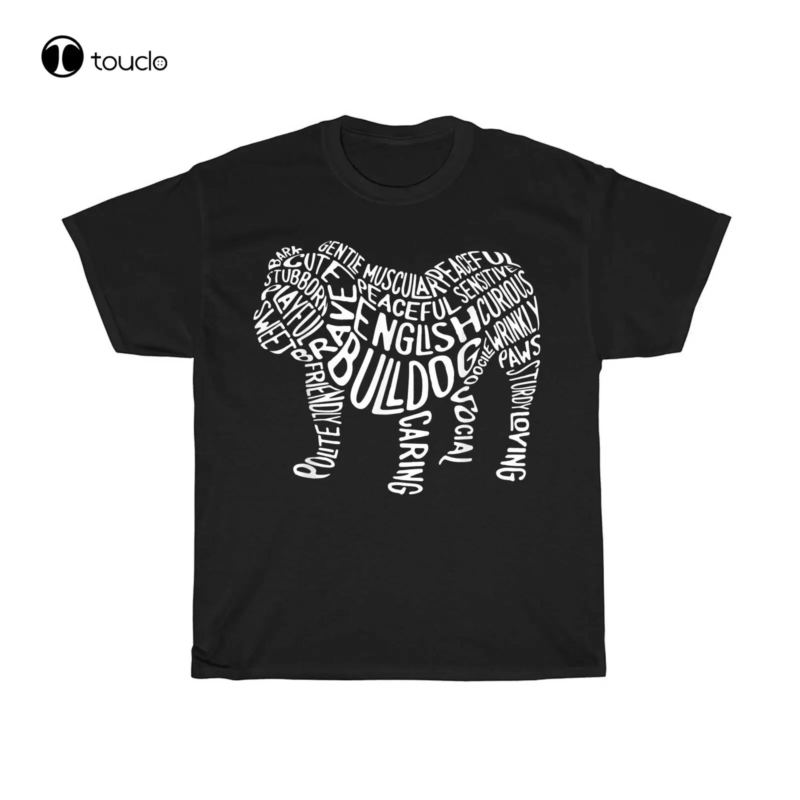 

English Bulldog Typography Word Art Funny Dog Gift T-Shirt Black S-3Xl Tee Shirt