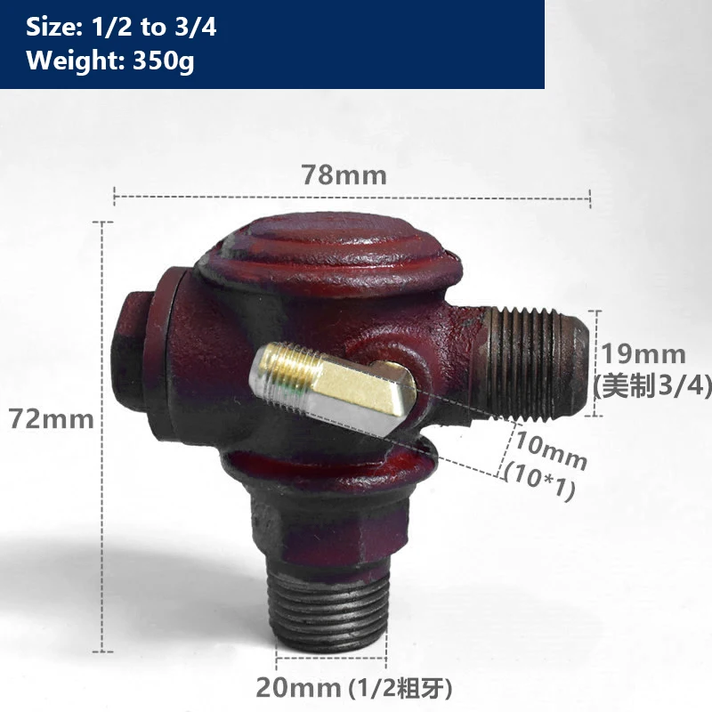 Воздушный компрессор теплоотвод обратный клапан чугунный внутренний/мужской пневматический клапан обратного клапана коннектор безмасляный компрессор - Цвет: DN15 to DN20