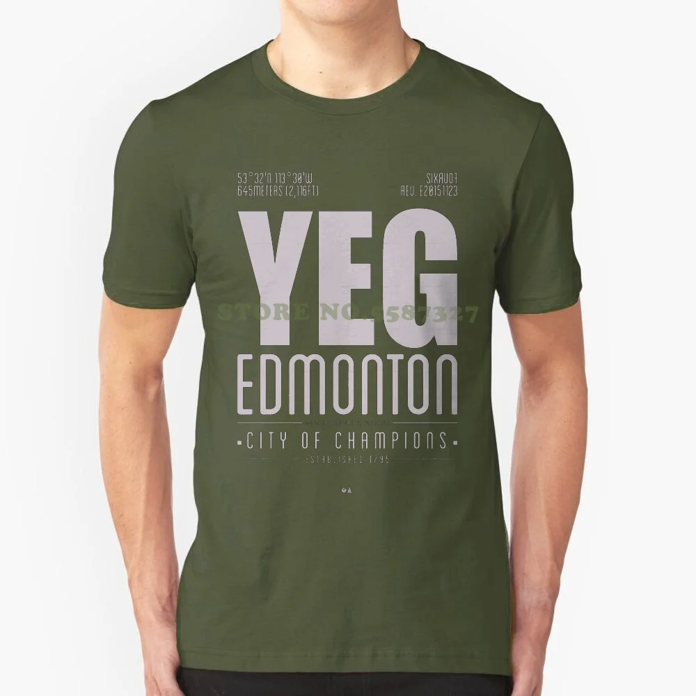 Yeg-Edmonton Cool Design Trendy T-Shirt Tee Yeg Edmonton Alberta Canada 780 587 Capital City Sports Teams Oiler Eskimos Rush