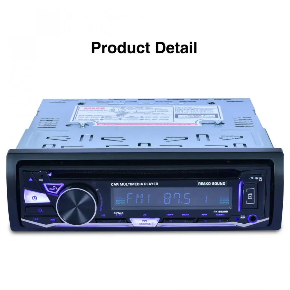 RK-8828B 12 в 1 Din Bluetooth автомобильный dvd-плеер поддержка VCD/SD/USB/AUX Встроенный AM/FM/RDS радио стерео