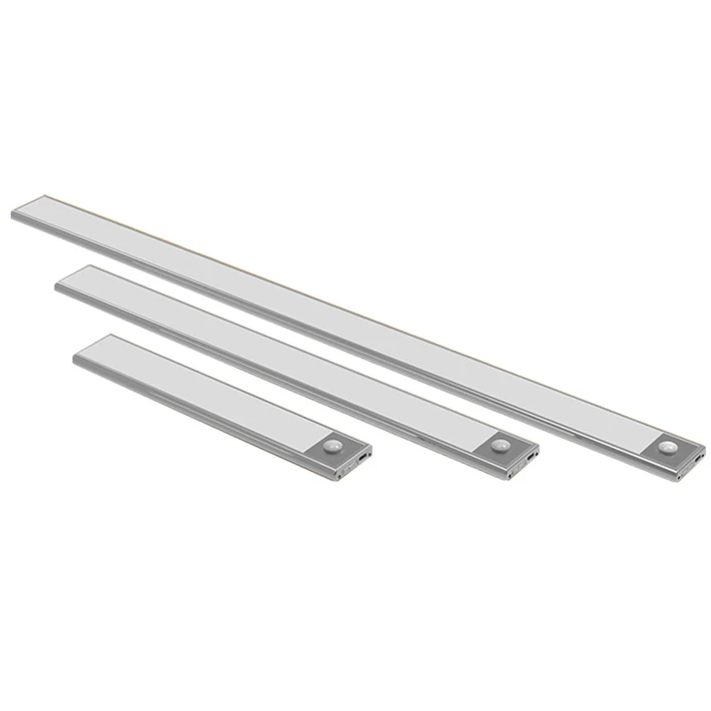 Najtaniej Ultra cienka PIR czujnik ruchu światła podszawkowe LED 23 40 60CM szafa szafka szafa lampa LED lampka nocna z ładowaniem przez usb