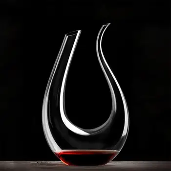 

Luxurious U Shaped Crystal Red Wine Horn Glass Decanter Aerator Carafe Pourer new for Party Christmas