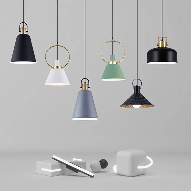 

Nordic Pendant Lamp Modern Minimalist Industrial Household Lights Study Bedroom Bedside Dining Room Decorative Led Chandelier