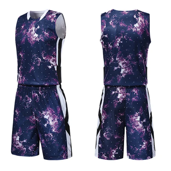 Баскетбольная форменная одежда для мальчиков и девочек, комплект спортивной одежды, баскетбольная футболка, шорты, костюм Настройка печати - Цвет: 1821 purple jersey