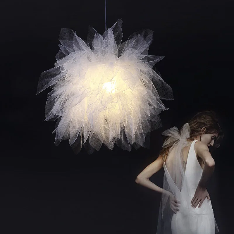

Nordic droplight ins she lie less personality children room sitting room bedroom light sweet romance gauze droplight