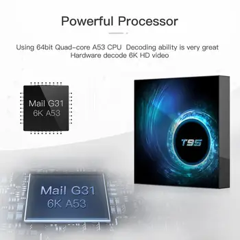 

NEW TV BOX Android 10.0 T95 Smart 6K H616 Quad Core BOX Store Media Top Fast Player Set Play App Free F8A9