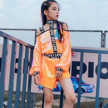

Children'S Jazz Dance Costume Sequin Suit Girls Hip Hop Models Catwalk Trendy Handsome Korean Version Hip-Hop Clothes DL5100