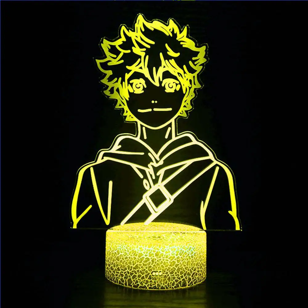 Акриловый 3D ночной Светильник Аниме Haikyuu Shoyo Hinata детская спальня обеденный стол