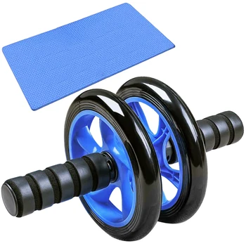 

14cm Abdominal Roller with Kneeling Mat Double Wheel Abdominal Wheel Muscle Training Trainer Home Exercise Workout Fitness