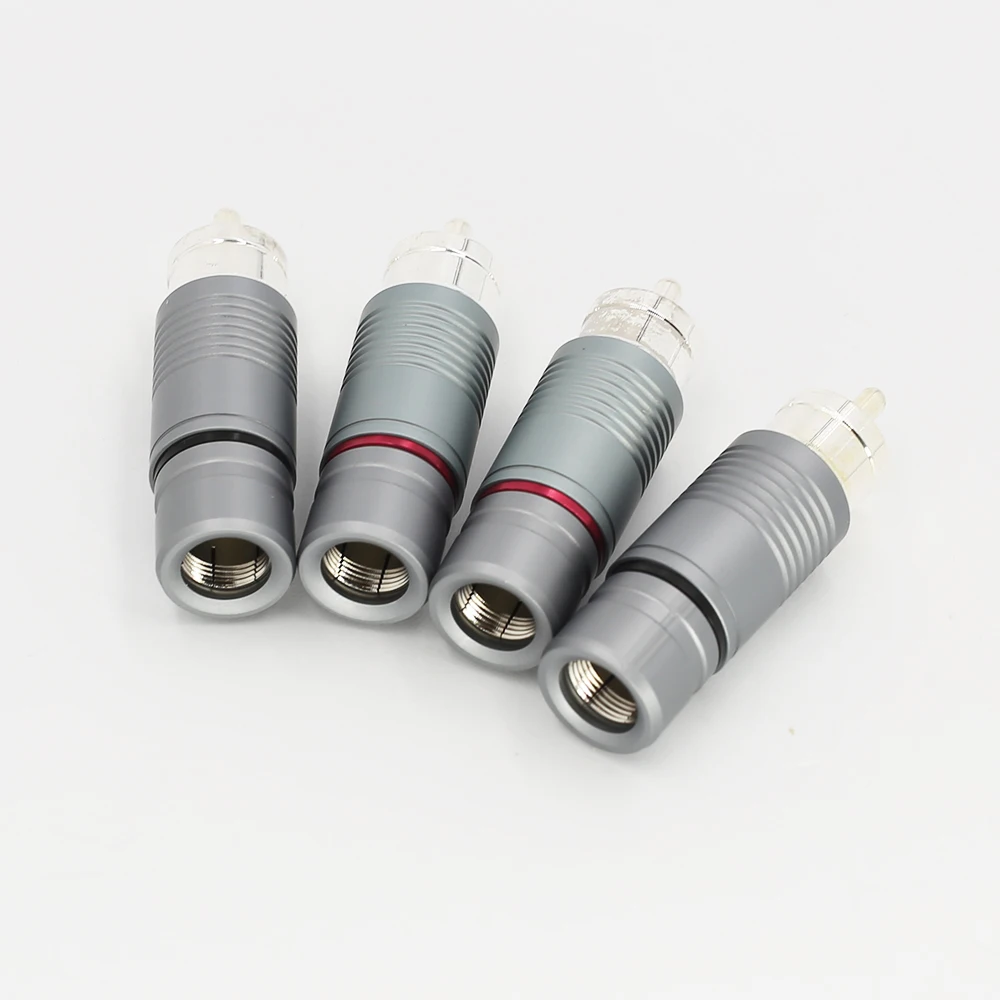 4 шт. voodoo Серебристые тени посеребренные RCA разъем для аудио Межблочный кабель
