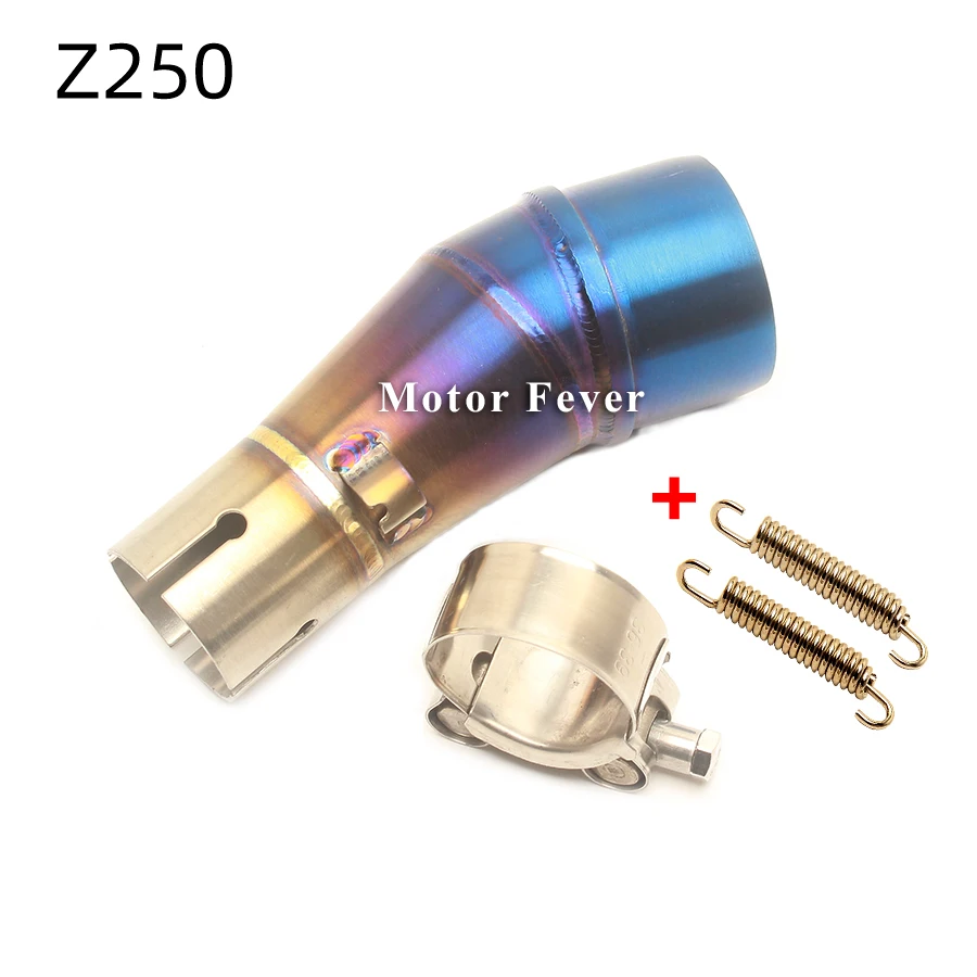 Z250 With spring Выхлопное соединение глушителя мотоцикла труба стальная средняя труба для Kawasaki Z250 Z 300 Z750 Z 750 Z800 Z1000 Z 1000 ZX6R ZX10R - Цвет: Z250 With spring