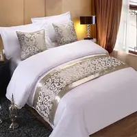 Golden Floral Bedspreads Bed Runner Throw Bedding Single Queen King Bed Cover Towel Home Hotel Decorations 2
