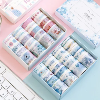 

20rolls/box Printing Travel Cute Stickers Kids Gift Washi Masking Tape DIY Basic Colorful Adhesive Tape For Scrapbooking