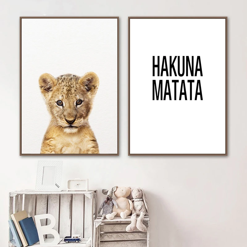 Cute Baby Animal Child Poster Nursery Quotes Canvas Art Print Simple Wall  Painting Nordic Kids Bedroom Decoration Picture|Painting & Calligraphy| -  AliExpress