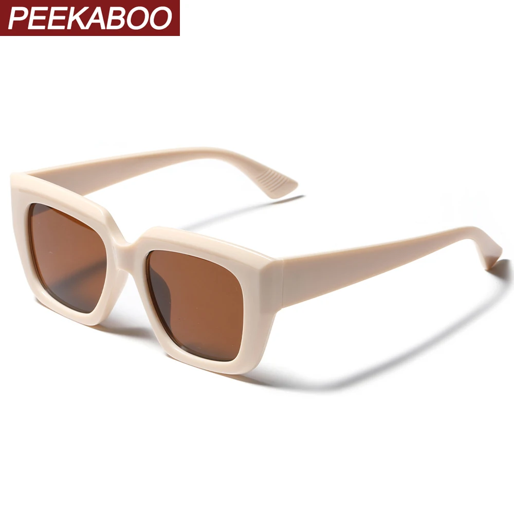 Женские квадратные очки Peekaboo женские солнцезащитные uv400 2021 черные бежевые
