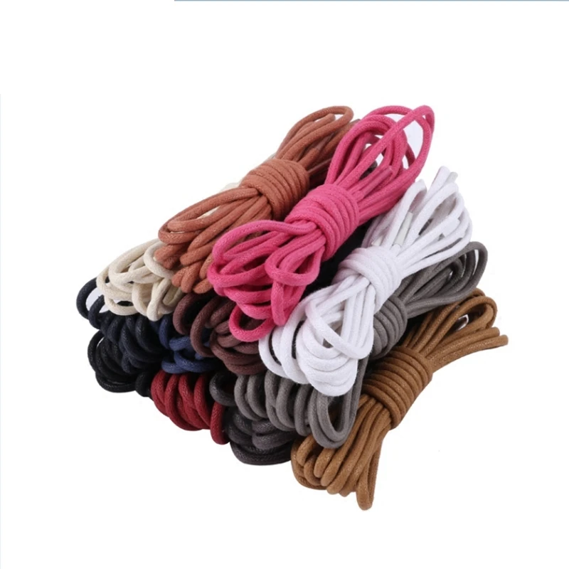 

1 Pair Waxed Cotton Round Shoe laces Leather Waterproof shoelaces Unisex Boots Shoe lace Length 80/100/120/140CM