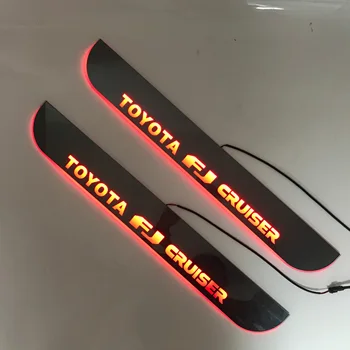 

LYQ led moving door scuff for TOYOTA FJ Cruiser dynamic door sill plate welcome lamp lining overlay Flow/fixed light
