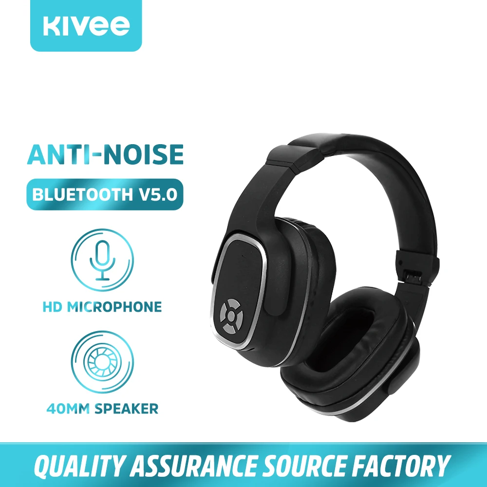 

KIVEE HIFI Stereo Wireless Headphones Bluetooth 5.0 Headset Gamer Foldablel 3D Bass Reduction With Mic For iPhone Xiaomi Phone