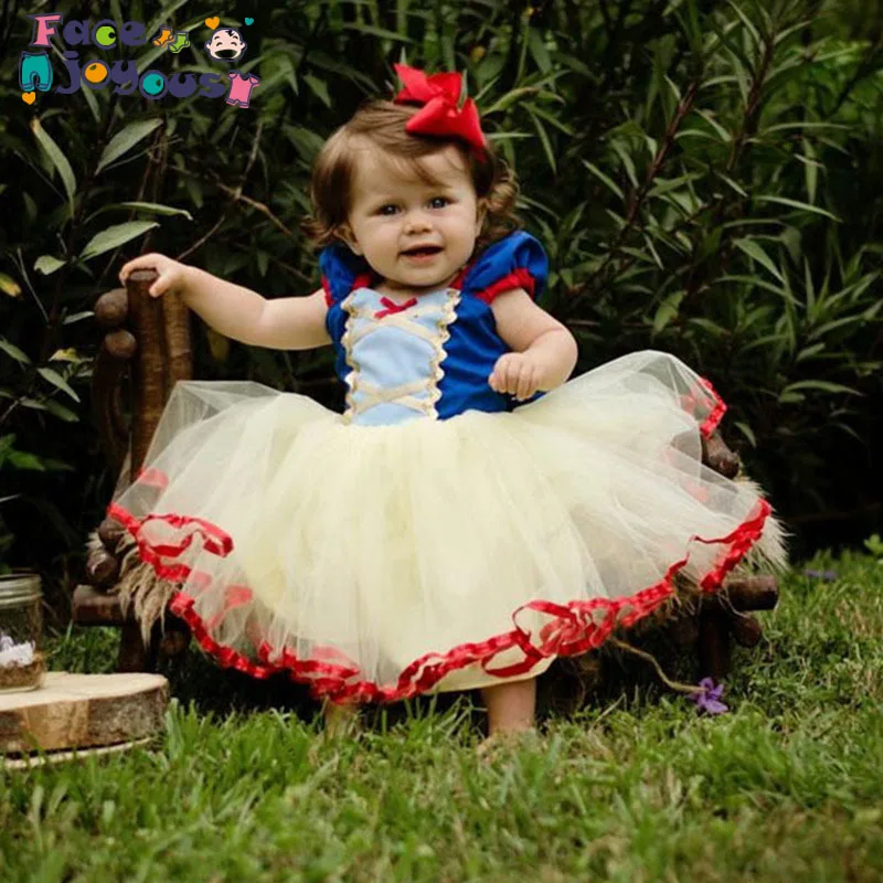 Милое Платье-пачка принцессы Белоснежки для девочек; платье на первое Рождество; карнавальный костюм с героями мультфильмов для детей; Одежда для маленьких девочек; одежда для детей
