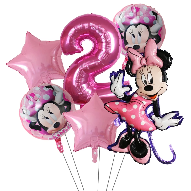 Globos Minnie O Mickey Mouse Para Fiesta De Cumpleanos Set De 6 Unidades Globos Minnie O Mickey Mouse Para Fiesta De Cumpleanos Set De 6 Unidades