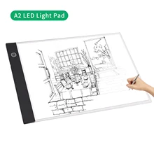 A2 ultra-cienki kaseton LED możliwość przyciemniania jasności stół kreślarski zasilany przez USB do projektowania rysowania Streaming szkicowanie animacji