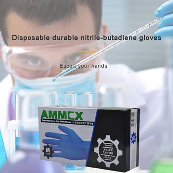 

100pcs Blue Nitrile Gloves Disposable Industrializationd Latex Glove Safety Disposable Gloves