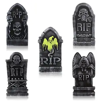 

5PCS Durable Spooky Foam Haunted House Halloween Graveyard Decor Tombstone Decorations for Garden Outdoor Yard Indoor