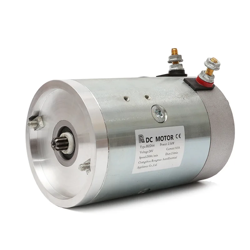 

Factory Direct Sales 12V 1.6KW, 24V 48v2.5kw DC Motor Power Unit Motor Copper Wire Movement