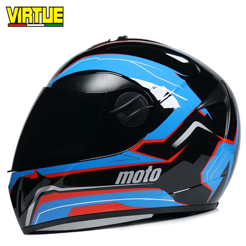 DOT углеродное волокно мотоциклетные шлемы с двойными линзами Гонки безопасности полный уход за кожей лица Мото шлем Casco Capacete
