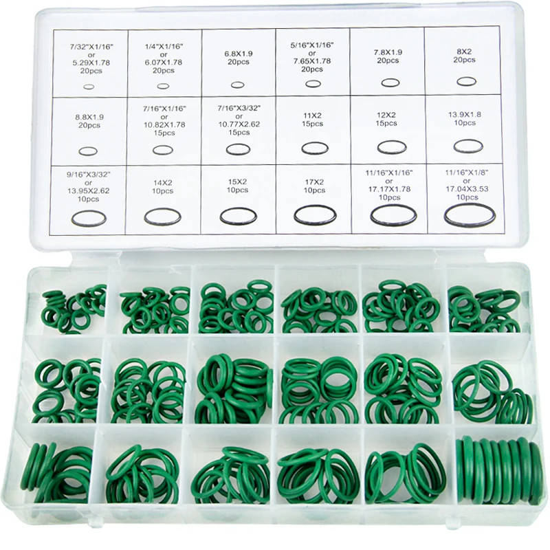 270pcs-O-Ring-Kit-Green-Viton-Orings-Washer-Assortment-Fluorine-O-Ring-Seal-Set-of-Gasket
