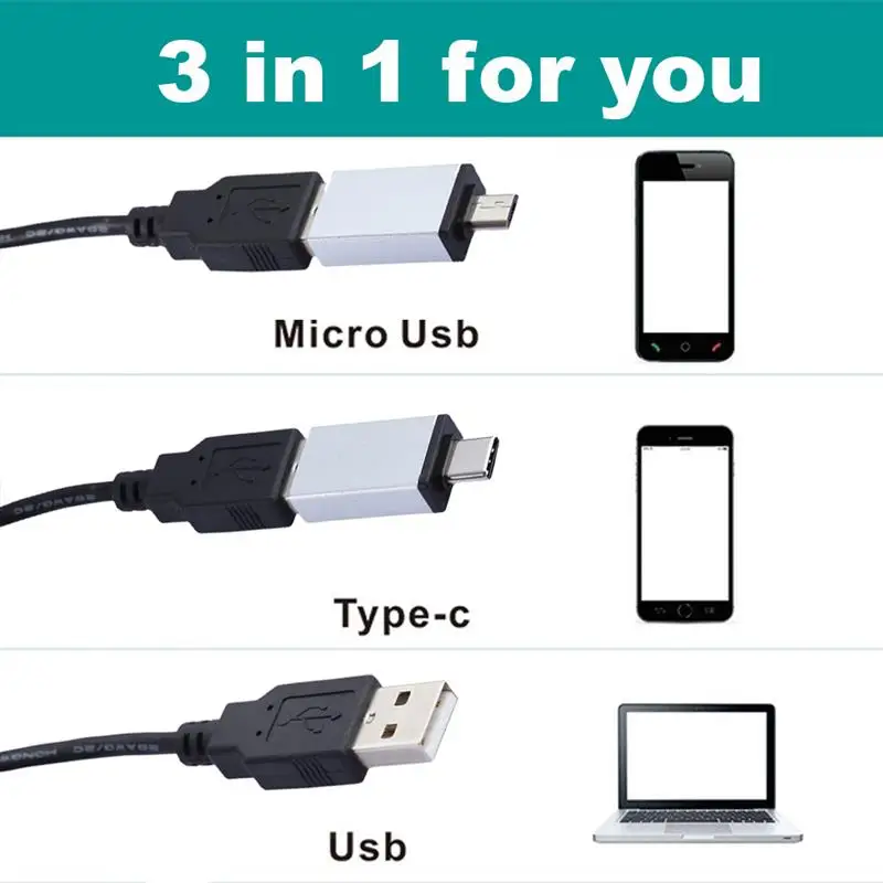1600X Digital Microscope Camera 3in1 Type-C USB Portable Electronic Microscope For Soldering LED Magnifier For Cell Phone Repair