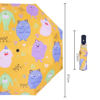 

Automatic Cartoon Umbrellas Rain Woman Folding Sun Umbrella Black Coating Female Girls Parasol Anti-UV Boy's Gifts Umbrellas