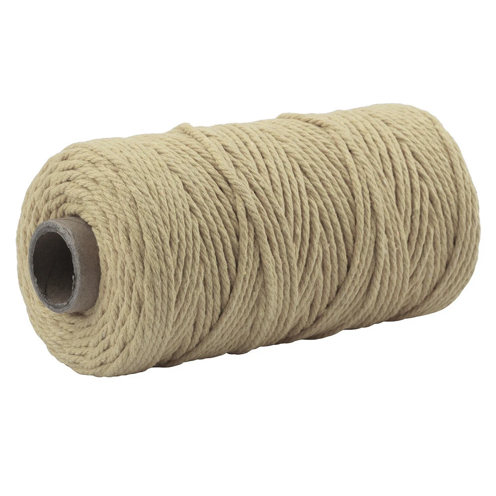 3mm Colorful Cotton Macrame Cord Rope Beige Twisted Cord Craft Macrame String DIY Home Textile Wedding Decorative supply 110yard 