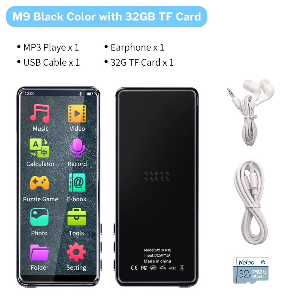 sony mp3 player Deelife Bluetooth MP3 Player and MP4 Play with Screen FM Radio Recording Built-in 8GB Speaker Full Touch Metal Music MP 4 mp3 player online MP3 Players