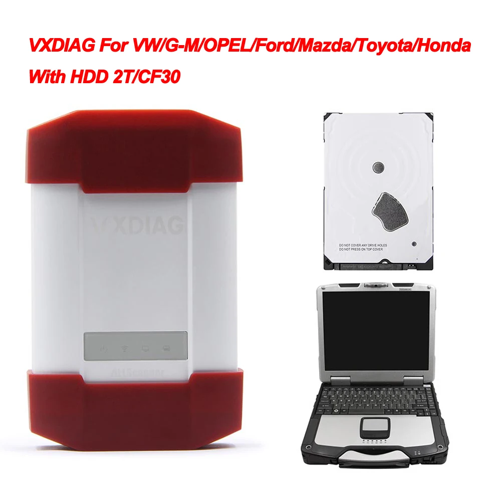 VXDIAG VCX для VW/GM/OPEL/Ford/Mazda/Toyota/Honda OBD OBD2 автомобильный диагностический инструмент с J2534 ODIS IDS Techstream PK MDI VCM2 - Цвет: With 2T HDD CF30